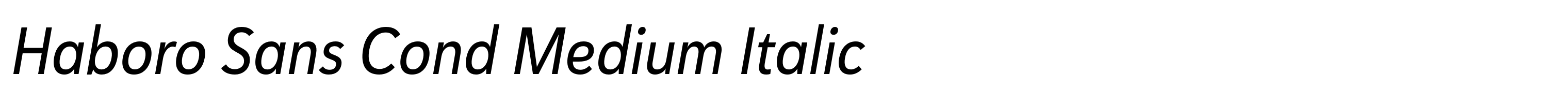 Haboro Sans Cond Medium Italic